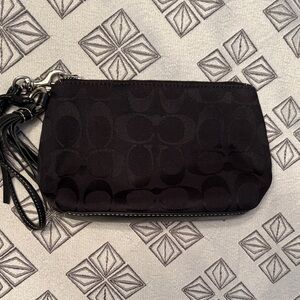 Coach Black Signature Wristlet